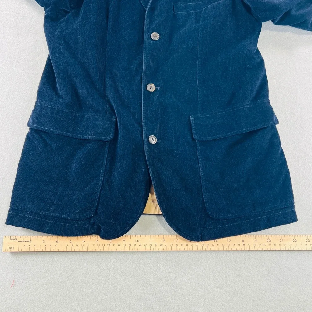 Vintage J.Crew Clayton Sportcoat Mens Size M Navy Blue Corduroy Blazer Preppy